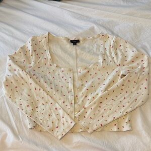 J. Crew Cream Sweater with Dainty Flowers